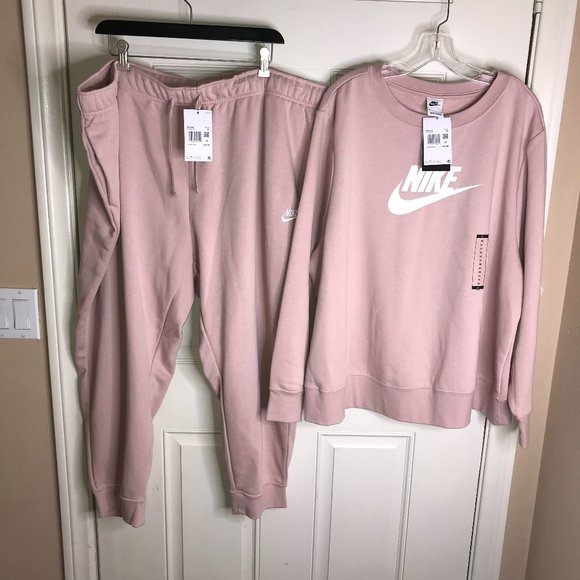 Nike Pants - NWT Nike Women's Sweatshirt/Sweatpants Set Pale Dusty Pink ~ Size 3X